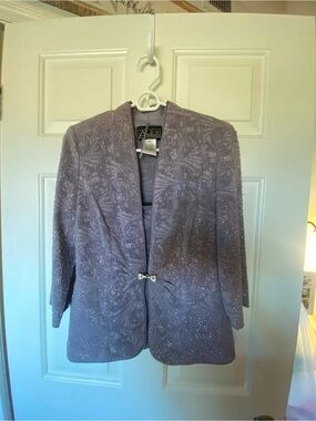 Alex Evenings Lavender Sparkle Evening Blazer and Tank Top